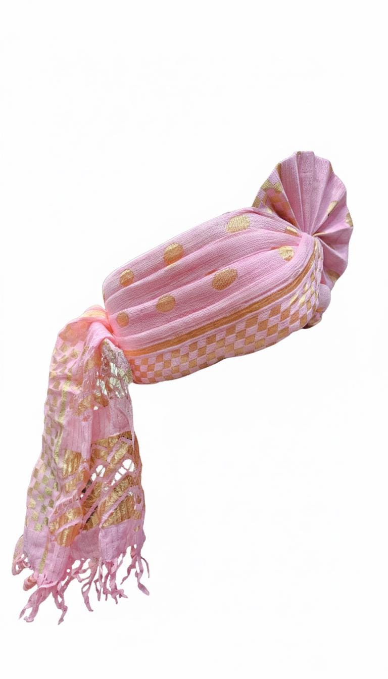 Pink Gold Barati Turban Safa | Groom's Party Pagdi for Guests