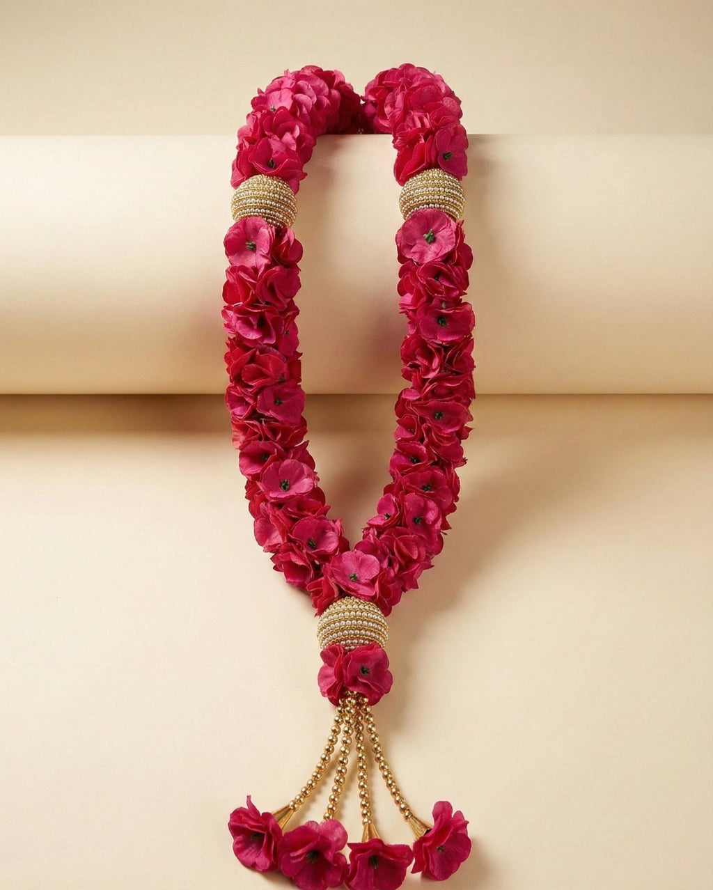 Handmade Pink Rose Garland – Indian Wedding Varmala, Home Decor